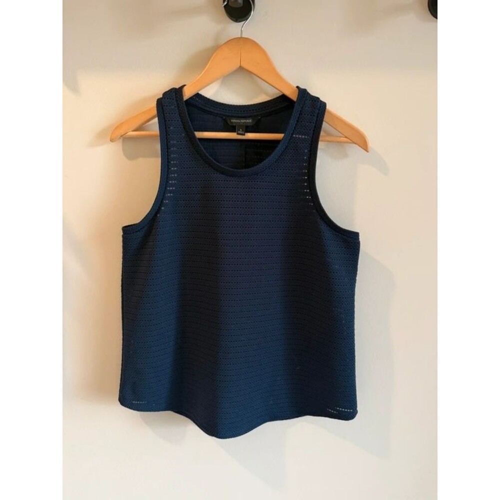 Navy Blue Mesh tank top